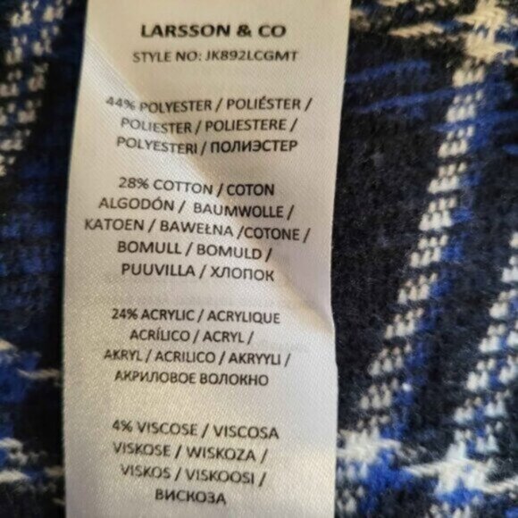 Blue Plaid Tweed Overshirt Shacket New Men's Sz Large - Picture 5 of 6